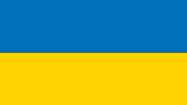 Ukrainas flagga, gul och blå