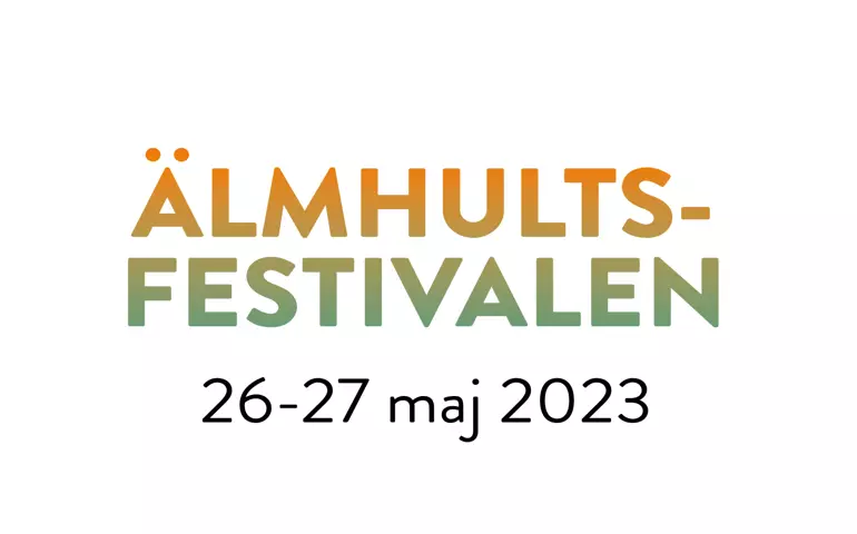 Bild med texten: Älmhultsfestivalen 26-27 maj 2023